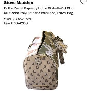 Steve Madden Duffle. Multicolor Pastel Bspeedy. Polyurethane Weekend/Travel Bag